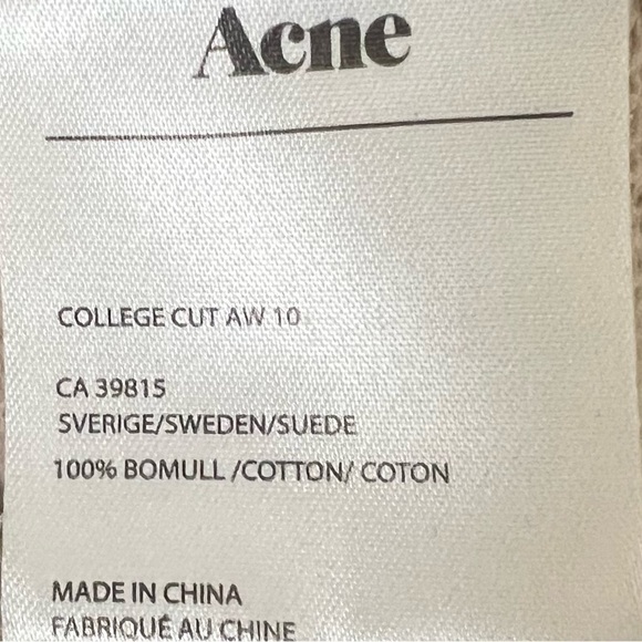 ACNE STUDIOS College Cut Beige Sweatshirt. Men’s Medium​​​​​​​​​ - Picture 3 of 3